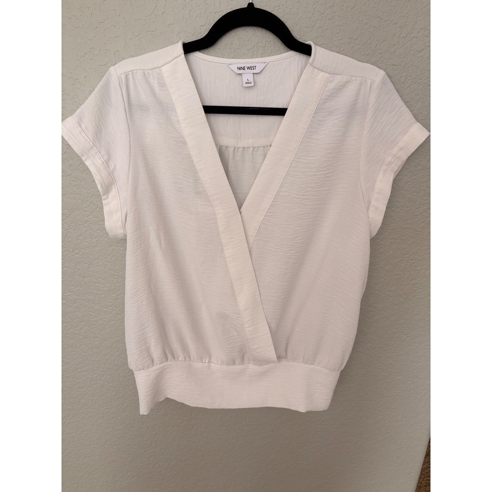 Women's Nine West Off White Dolman
Surplice Top Size Large